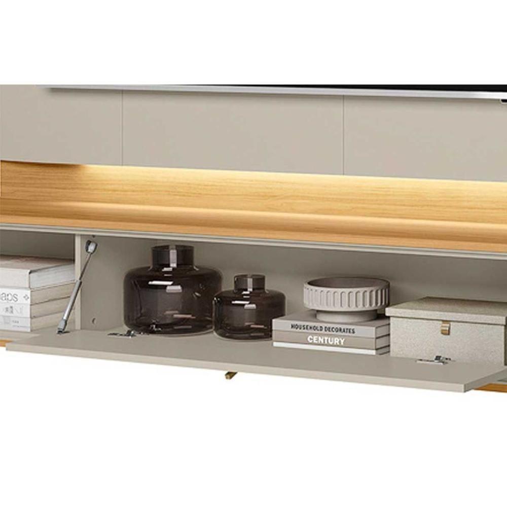 Home P/ Tv Até 75 Pol Havana C/ 1 Porta E 2 Nichos 200x163cm Tauari/off White Fosco - Linea Brasil - 3