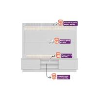 Home P/ Tv Até 75 Pol Guararapes C/ 2 Portas E Led 215x191cm Nature/off White - Linea Brasil - 2