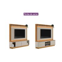 Home P/ Tv Até 75 Pol Guararapes C/ 2 Portas E Led 215x191cm Nature/off White - Linea Brasil - 8