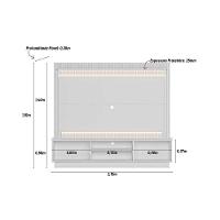 Home P/ Tv Até 75 Pol Guararapes C/ 2 Portas E Led 215x191cm Nature/off White - Linea Brasil - 9