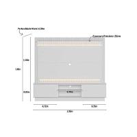 Home P/ Tv Até 75 Pol Guararapes C/ 2 Portas E Led 215x191cm Nature/off White - Linea Brasil - 10