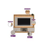 Home P/ Tv Até 75 Pol Guararapes C/ 2 Portas E Led 215x191cm Nature/off White - Linea Brasil - 7