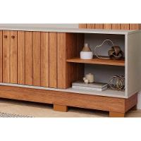 Home P/ Tv Até 70 Pol Caribe 1.8 Ripado C/ 2 Portas E 4 Nichos 180x196cm Cinamomo/off White - Permóbili - 3