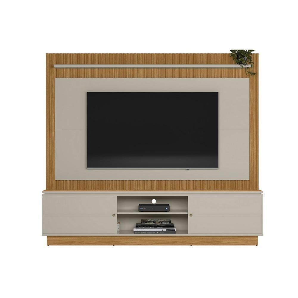 Home P/ Tv Até 75 Pol Guararapes C/ 2 Portas E 2 Prateleiras 191x215cm Nature/off White - Linea Brasil - 1