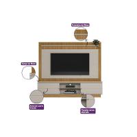 Home P/ Tv Até 75 Pol Guararapes C/ 2 Portas E 2 Prateleiras 191x215cm Nature/off White - Linea Brasil - 9
