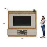 Home P/ Tv Até 75 Pol Guararapes C/ 2 Portas E 2 Prateleiras 191x215cm Nature/off White - Linea Brasil - 10