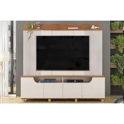 Home P/ Tv Até 75 Pol Gama C/ 4 Porta 199x188cm Off White/freijó - Dj Móveis