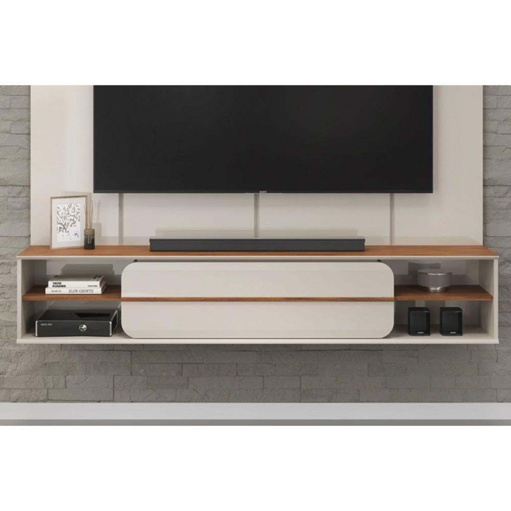 Home P/ Tv Até 70 Pol Alana 169x180cm Off White/freijó - Dj Móveis - 6