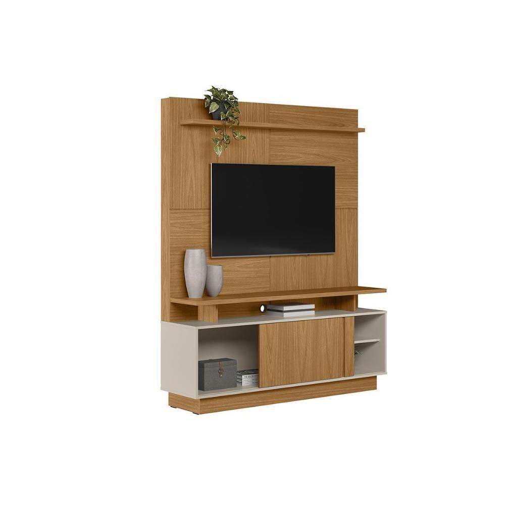 Home P/ Tv Até 60 Pol Viena C/ 1 Portas E 2 Prateleiras 185x150cm Jatoba/off White - Linea Brasil - 2
