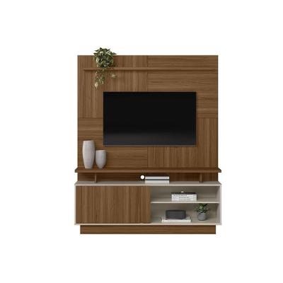 Home P/ Tv Até 60 Pol Viena C/ 1 Portas E 2 Prateleiras 185x150cm Jatoba/off White - Linea Brasil