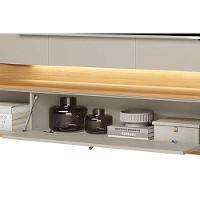 Painel Home P/ Tv Até 75 Pol Havana C/ 1 Porta E 2 Nichos 200x163cm Tauari/off White Fosco - Linea Brasil - 3