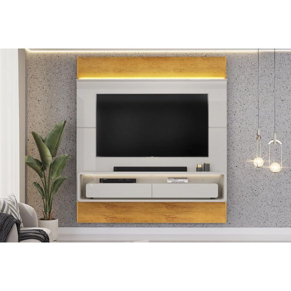 Painel Home P/ Tv Até 70 Pol Taylor 179x207cm Bali/cedro - Dj Móveis - 3