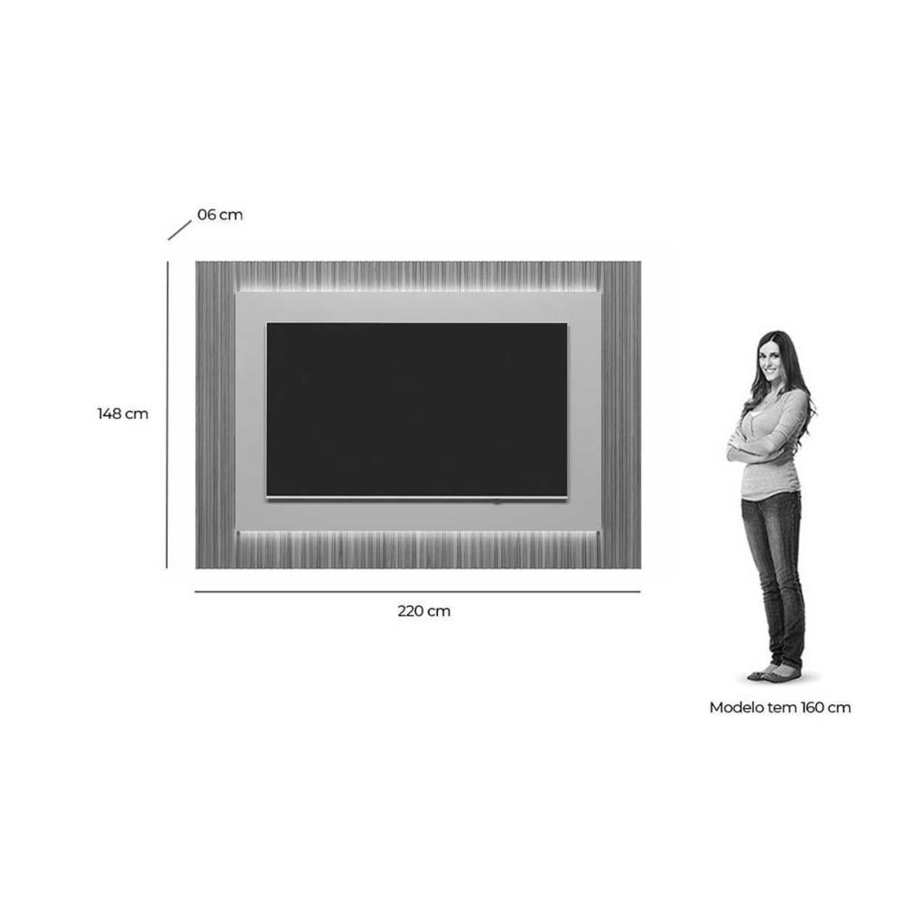 Painel Home P/ Tv Até 70 Pol São Paulo 220x148cm Tauari/gris Fosco - Linea Brasil - 2