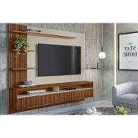 Painel Home P/ Tv Até 65 Pol Araruna C/ 2 Porta E 3 Prateleiras 200x170cm Freijó/off White - Linea Brasil - 1