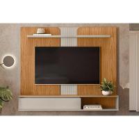 Painel Home P/ Tv Até 65 Pol Friburgo C/ 1 Porta E 1 Prateleira 160x136cm Nature/off White - Linea Brasil - 1