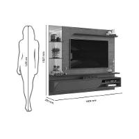 Painel Home P/ Tv Até 60 Polegadas Ravi C/ Prateleiras E Nicho 180x152cm Cedro/bali - Dj Móveis - 2