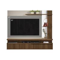 Painel Home P/ Tv Até 60 Pol Maragogi C/ 2 Porta E 2 Prateleiras 182x154cm Nature/off White - Linea Brasil
