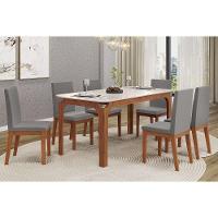 Mesa De Sala Jantar Marina C/ Tampo Madeirado C/ Vidro Curvo 160x80cm Freijo/off White - Dj Móveis