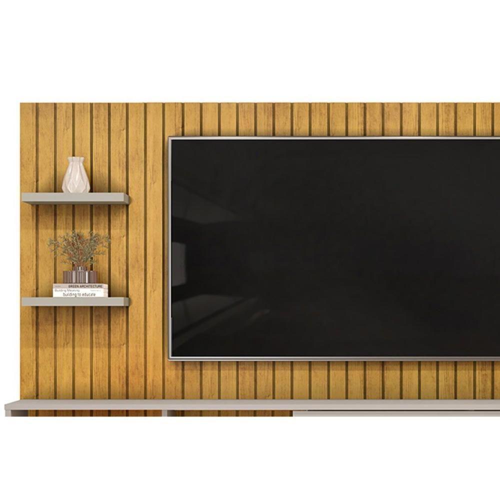 Painel Home P/ Tv Até 60 Pol Friz 179x108cm Freijo/off White - Dj Móveis - 4