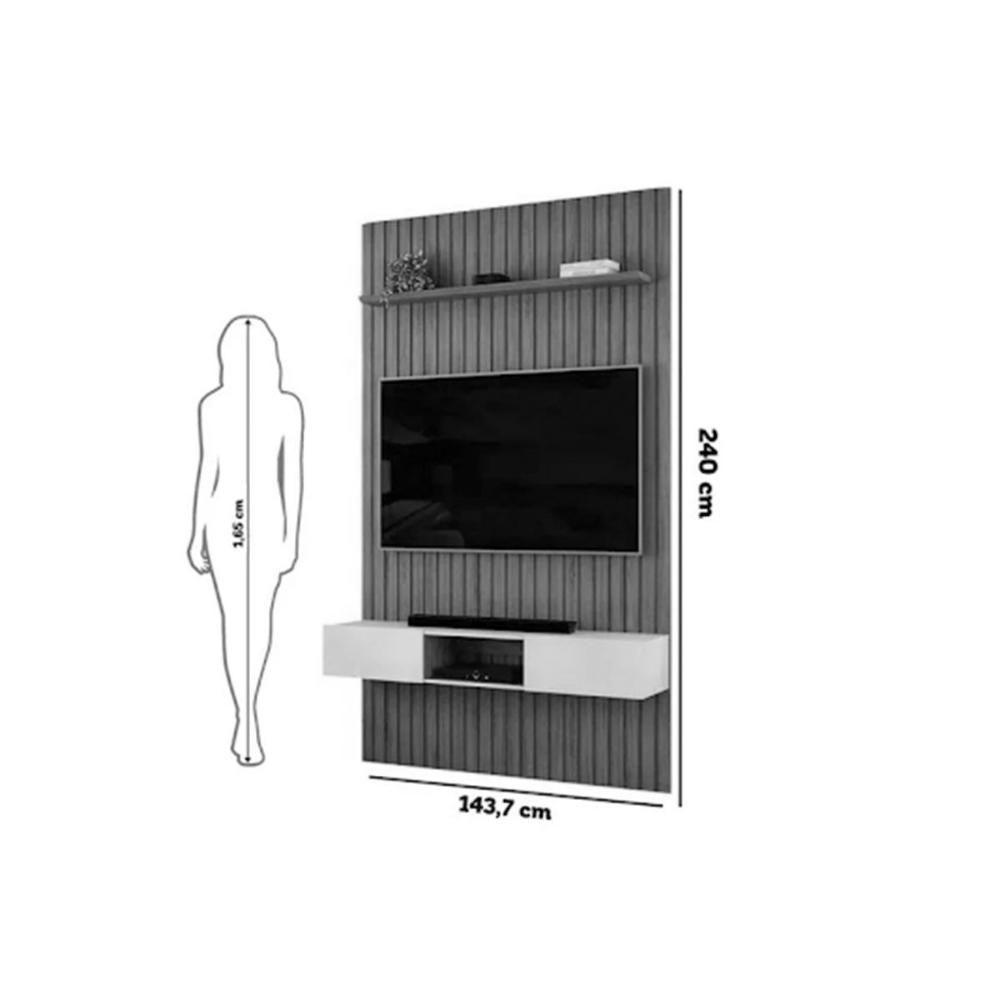 Home P/ Tv Trento 143x240cm Freijo/off White - Dj Móveis - 2