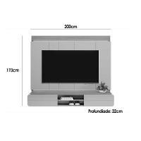 Home P/ Tv Até 75 Pol Zurique C/ 2 Porta E 1 Prateleira 200x173cm Tauari/off White Brilho - Linea Brasil - 3