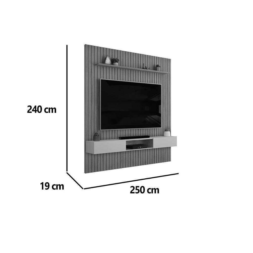 Home P/ Tv Trento 250x240cm Freijo/off White - Dj Móveis - 2