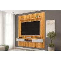 Rack Bancada C/ Painel P/ Tv Isac 223x240cm Cedro/bali - Dj Móveis - 1