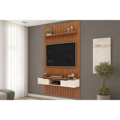 Rack Bancada C/ Painel P/ Tv Isac 183x240cm Freijo/off White - Dj Móveis