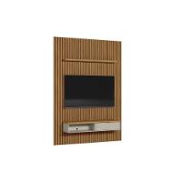 Rack Bancada C/ Painel P/ Tv Até 85 Pol Modular 2.2 Ripado 1 Porta 1 Prat. 219x250cm Nature/off White - Linea Brasil - 2