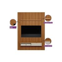 Rack Bancada C/ Painel P/ Tv Até 85 Pol Modular 2.2 Ripado 1 Porta 1 Prat. 219x250cm Nature/off White - Linea Brasil - 7