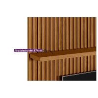 Rack Bancada C/ Painel P/ Tv Até 85 Pol Modular 2.2 Ripado 1 Porta 1 Prat. 219x250cm Nature/off White - Linea Brasil - 8