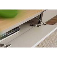 Rack Bancada C/ Painel P/ Tv Até 75 Pol Modular 1.8 Ripado 2 Portas 1 Prat. 180x250cm Tauari/gris Fosco - Linea Brasil - 10