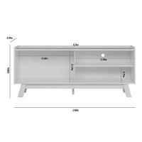 Rack Bancada C/ Painel P/ Tv Até 65 Pol Aurum/tulum 1 Pta Correr 1 Prat Pés 160x190cm Nature/off White - Linea Brasil - 3