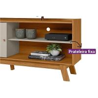 Rack Bancada C/ Painel P/ Tv Até 65 Pol Aurum/tulum 1 Pta Correr 1 Prat Pés 160x190cm Nature/off White - Linea Brasil - 6