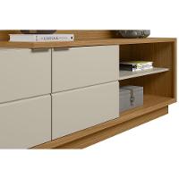 Rack Bancada C/ Painel P/ Tv Até 60 Pol Atlanta 2 Portas E 5 Prateleiras186x180cm Nature/off White - Linea Brasil - 3