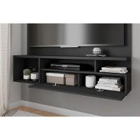 Rack Bancada C/ Painel P/ Tv Até 55 Pol Brasil Nichos 136x122cm Freijo/off White - Caemmun - 3