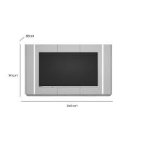 Painel Home P/ Tv Até 75 Pol Santorini 239x141cm Tauari/off White Fosco - Linea Brasil - 2