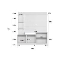 Rack Bancada C/ Painel P/ Tv Até 50 Pol Alagoas 2 Portas E 5 Prateleiras 187x160cm Nature/off White - Linea Brasil
