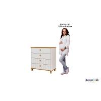 Quarto Infantil Completo Cupcake 4 Peças (guarda Roupa+cômoda+berço+estante) Qi103 Off White/nature - Permóbili Baby