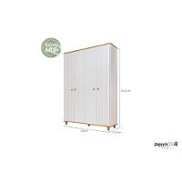 Quarto Infantil Completo Cupcake 4 Peças (guarda Roupa+cômoda+berço+estante) Qi103 Off White/nature - Permóbili Baby - 5