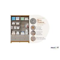 Quarto Infantil Completo Biscoito 3 Peças (guarda Roupa+berço+cômoda) Qi106 Branco/nature - Permóbili Baby - 8