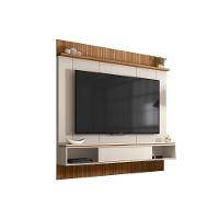 Painel Home P/ Tv Até 65 Pol Vênus Ripado C/ 1 Porta E 2 Nichos 180x171cm Off White/freijo - Caemmun - 1