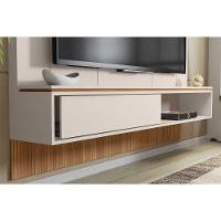 Painel Home P/ Tv Até 65 Pol Vênus Ripado C/ 1 Porta E 2 Nichos 180x171cm Off White/freijo - Caemmun - 5