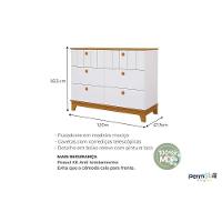 Quarto Infantil Completo Biscoito 3 Peças (guarda Roupa+berço+cômoda) Qi106 Off White/nature - Permóbili Baby - 7