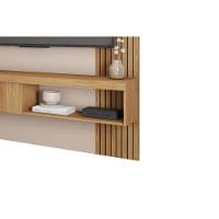 Painel Home P/ Tv Até 65 Pol Jade Ripada 150x183cm Buriti/fendi - Caemmun - 3