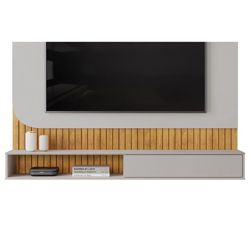 Painel Home P/ Tv Até 65 Pol Tom 150x139cm Freijo/off White - Dj Móveis - 5