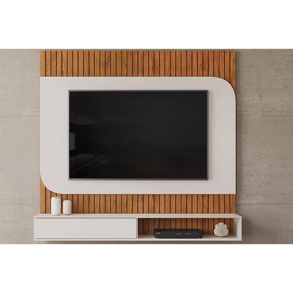 Painel Home P/ Tv Até 65 Pol Tom 150x139cm Freijo/off White - Dj Móveis - 9