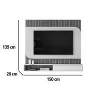Painel Home P/ Tv Até 65 Pol Tom 150x139cm Freijo/off White - Dj Móveis - 2