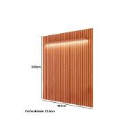 Painel Home P/ Tv Até 65 Pol Maragogi Ripado 1.85 C/ Led E Prateleira 185cm Cinamomo - Permóbili - 2