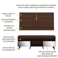 Rack Com Painel Retrô Com Espelho Para Tv Até 65´´ Flórida Fg3138 Madeirado/preto - 7